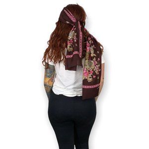 Vintage 70's Fiorini Floral Long Scarf 68 x 17
